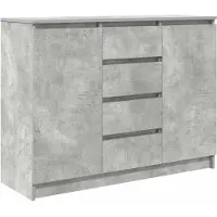 vidaXL Sideboard mit Schubladen Betongrau 100,5x35x76 cm Holzwerkstoff