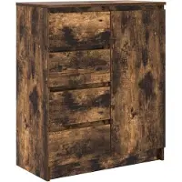 vidaXL Sideboard mit Schubladen Räuchereiche 71x35x84 cm Holzwerkstoff