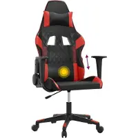 vidaXL Gaming-Stuhl mit Massagefunktion Schwarz und Rot Kunstleder