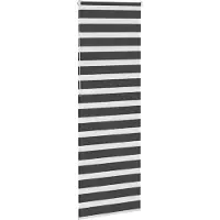 vidaXL Doppelrollo Schwarz 80x230 cm Stoffbreite 75,9 cm Polyester