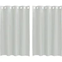 vidaXL Voile Vorhänge mit Ösen 2 Stk. Hellgrau 140x175 cm