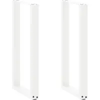 vidaXL Bartischbeine U-Form 2 Stk. Weiß 60x(100-101) cm Stahl