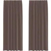 vidaXL Voile Vorhänge mit Lasche 2 Stk. Braun