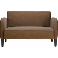 vidaXL Zweisitzer-Sofa Braun 110 cm Kunstleder