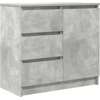 vidaXL Sideboard mit Schublade Betongrau 71x35x65 cm Holzwerkstoff