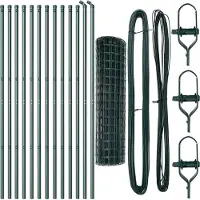 vidaXL Bodenmontierter Euro-Zaun 25 x 1,2 m PVC-beschichteter Stahl