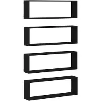 vidaXL Wandregale 4 stk. Schwarz Eichen-Optik 80 x 15 x 26 cm