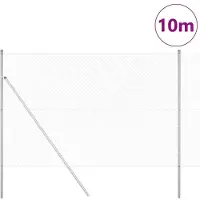 vidaXL Bodenmontierter Maschendrahtzaun 10 x 1,5 m Verzinkter Stahl