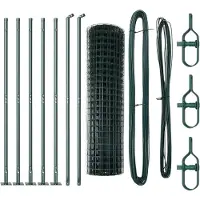 vidaXL Euro-Zaun mit Betonsockel 10 x 1 m PVC-beschichteter Stahl Grün