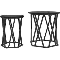 vidaXL Couchtisch 2 stk. Schwarz Eichen-Optik 50 x 50 x 50 cm