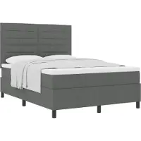 vidaXL Boxspringbett mit Matratze Dunkelgrau 140 x 190 cm Stoff