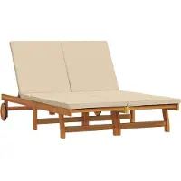 vidaXL Sonnenliege Braun 125 x 200 x 84 cm Massivholz Akazie