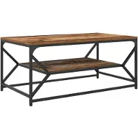 vidaXL Couchtisch Altholz 90 x 50 x 40 cm Ingenieure Holz und Stahl