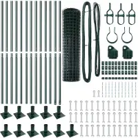 vidaXL Euro-Zaun mit Betonsockel 25 x 0,8 m PVC-beschichteter Stahl
