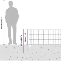 vidaXL Euro-Zaun mit Pfosten 50 x 0,6 m Verzinkter Stahl Silber Netz