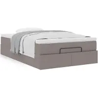 vidaXL Ottoman-Bett mit Matratze Taupe 120x200 cm Stoff