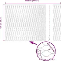 vidaXL Schweißgitterzaun 1,5 x 10 m Verzinkter Stahl Silber