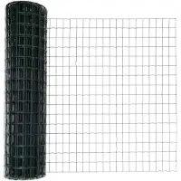 vidaXL Bodenmontierter Euro-Zaun 25 x 1 m PVC-beschichteter Stahl Grün