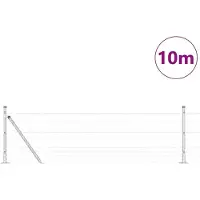 vidaXL Euro-Zaun mit Betonsockel 10 x 0,4 m Verzinkter Stahl Silber