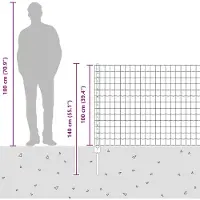 vidaXL Euro-Zaun mit Pfosten 25 x 1 m Verzinkter Stahl Silber Netz