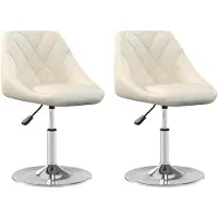 vidaXL Esszimmerstühle 2 Stk. Drehbar Creme Samt