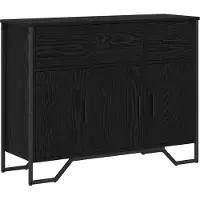 vidaXL Sideboard Schwarz Eichen-Optik 97 x 32,5 x 74,5 cm
