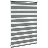 vidaXL Doppelrollo Dunkelgrau 100x100 cm Stoffbreite 95,9 cm Polyester