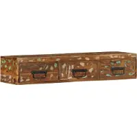 vidaXL TV-Wandschrank 100x30x19 cm Altholz Massiv
