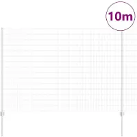 vidaXL Euro-Zaun mit Pfosten 10 x 1,6 m Verzinkter Stahl Silber Netz