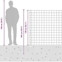 vidaXL Euro-Zaun mit Pfosten 10 x 1,4 m Verzinkter Stahl Silber Netz