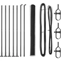 vidaXL Sechseckzaun mit Betonsockel 10 x 1,5 m PVC-beschichteter Stahl