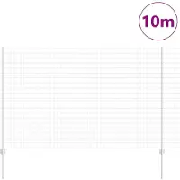 vidaXL Euro-Zaun mit Pfosten 10 x 1,6 m Verzinkter Stahl Silber Netz