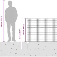 vidaXL Euro-Zaun mit Pfosten 25 x 1 m Verzinkter Stahl Silber Netz