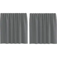 vidaXL Voile Vorhänge mit Stangentaschen 2 Stk. Dunkelgrau