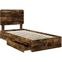 vidaXL Aufbewahrungsbett Geräucherte Eiche 100 x 200 cm Holzwerkstoff
