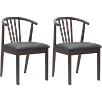 vidaXL Esszimmerstuhl 2 Stk. Solides Gummiholz Hellbraun und Schwarz