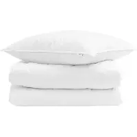 vidaXL Sommerdecke mit Kissen 2 stk. Weiß Daunenfeder