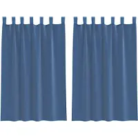 vidaXL Voile Vorhänge mit Stangentaschen 2 Stk. Königsblau