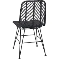 vidaXL Esszimmerstuhl 2 Stk. Rattan und Eisen Schwarz