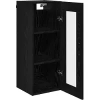 vidaXL Wandschrank Schwarz Eichen-Optik 34,5 x 34 x 90 cm