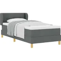 vidaXL Boxspringbett mit Kopfteil Dunkelgrau 90 x 200 cm Stoff