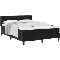 vidaXL Boxspringbett mit Kopfteil Schwarz 190 x 140 cm Samt