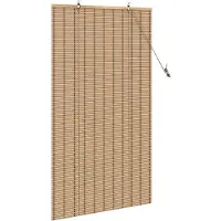 vidaXL Rollo mit Vorhängen Natur 90 x 160 cm Bambus