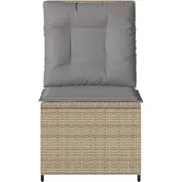 vidaXL Garten-Sofa mit Kissen Beige und Grau Poly-Rattan