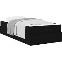vidaXL Bettgestell mit Matratze 2 pcs Schwarz Stoff