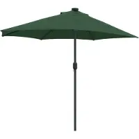 vidaXL Garten-Sonnenschirm Grün 294 x 150 x 224 cm Polyester und Stahl