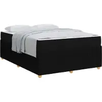 vidaXL Bettrahmen mit Matratze Schwarz 140 x 200 cm Stoff