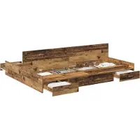 vidaXL Aufbewahrungsbettgestell Altholz 150 x 200 cm Holzwerkstoff