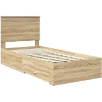vidaXL Bettrahmen Sonoma Eiche und Silber 75 x 190 cm Holzwerkstoff