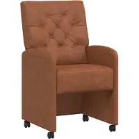vidaXL Esszimmerstühle mit Rollen 2 stk. Kunstleder Braun